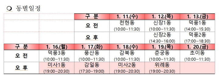 하남시 2023년 14개 동 주민과 대화 일정