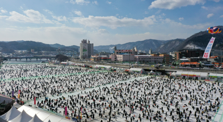 화천산천어축제 드론 촬영