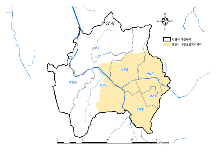 안양시 비점관리유역(안)- 행정구역도