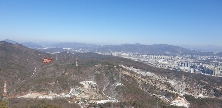 양주시 불곡산 임꺽정봉에서 바라본 종합장사시설 예정부지