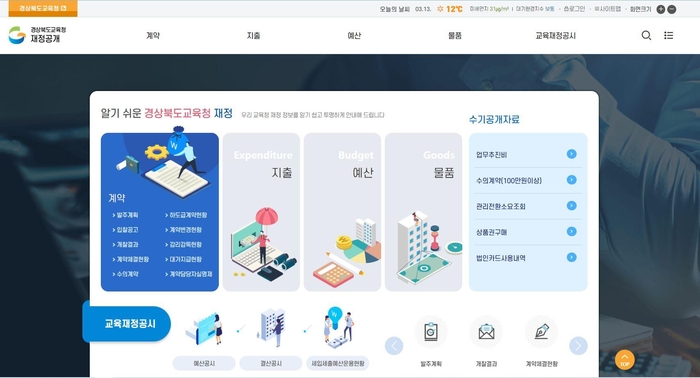 경북교육청, 재정공개 자동 연계 서비스 이용자 23만 돌파