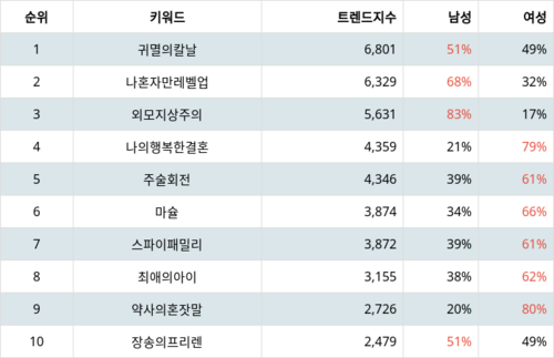 랭키파이 넷플릭스 애니메이션 트렌드 지수 분석 데이터