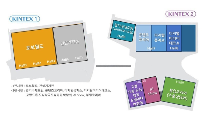 RAD 박람회 및 고양 드론-도심항공 모빌리티 박람회 배치도