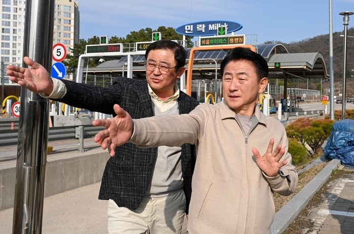 김동근 의정부시장 민락톨게이트에 들러 회차로 개방 가능 여부 고찰