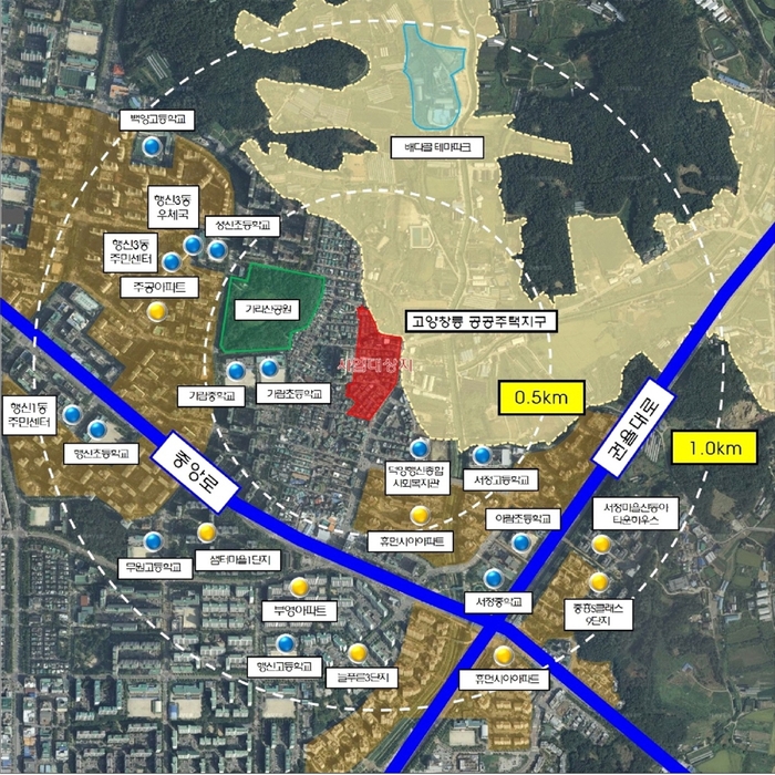 고양특례시 행신1-1구역 재개발정비사업 위치도