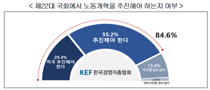 제22대 국회에서 노동개혁을 추진해야 하는지 여부