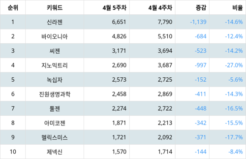 랭키파이 트렌드 지수 분석 데이터