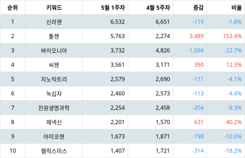 랭키파이 트렌드 지수 분석 데이터