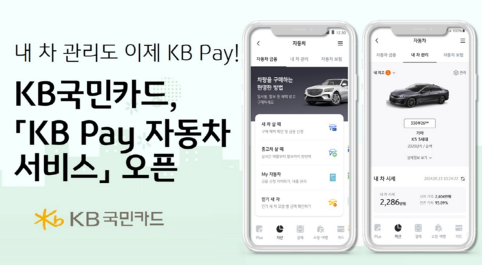 KB국민카드가 자동차 구매 관련 금융 상품 및 토탈 케어 서비스를 제공하는 'KB Pay 자동차 서비스'를 오픈했다.