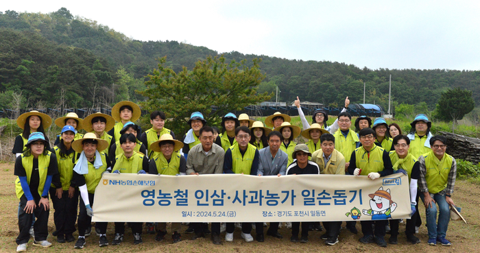 NH농협손해보험은 지난 24일 경기 포천시 소재 농가를 찾아 농촌 일손돕기를 실시했다