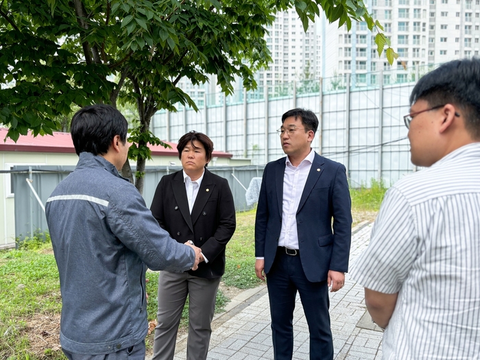 하남시의회 임희도-박선미 의원 27일 미사지구 고등학교 예정부지 불법행위 점검