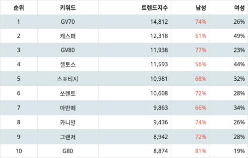 랭키파이 트렌드 지수 분석 데이터