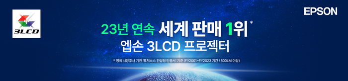 엡손 3LCD 프로젝터가 23년 연속 세계 프로젝터 판매 1위를 기록했다.