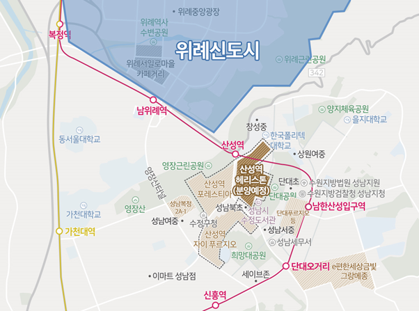 경기 성남시 원도심이 신도시급 지역으로 변모하고 있다.