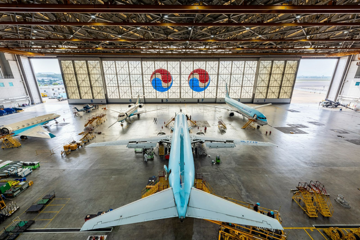 서울 김포공항 인근 대한항공 본사에 위치한 격납고 내부 전경. 사진=대한항공 제공