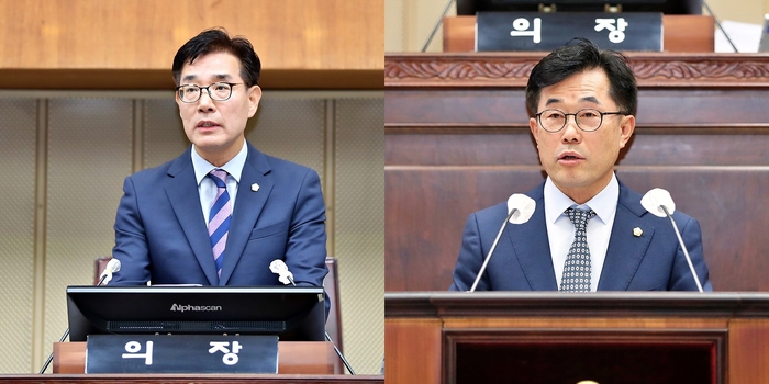 의왕시의회 제9대 후반기 의장 당선인 김학기(왼쪽)- 부의장 당선인 김태흥