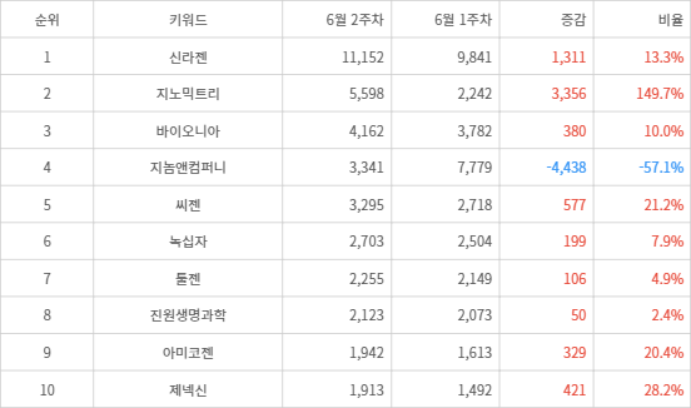 랭키파이 트렌드 지수 분석 데이터