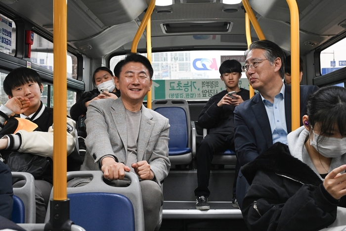 김동근 의정부시장 8-1-7번 시내버스 노선 변경 후 현장점검