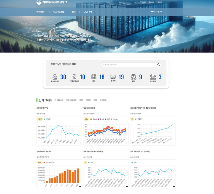 에너지경제신문 '기후에너지데이터뱅크'(https://edata.ekn.kr/) 데이터 플랫폼 서비스를 시작한다.사진출처=기후에너지데이터뱅크 화면 캡처