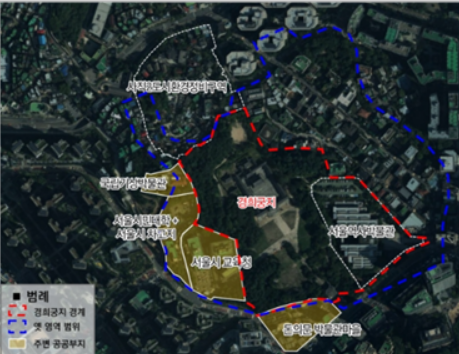 서울시가 경희궁지와 주변 4곳의 공공부지(국립기상박물관, 서울시민대학 및 차고지, 서울시교육청, 돈의문박물관마을) 약 13만 6000㎡ 일대를 역사문화