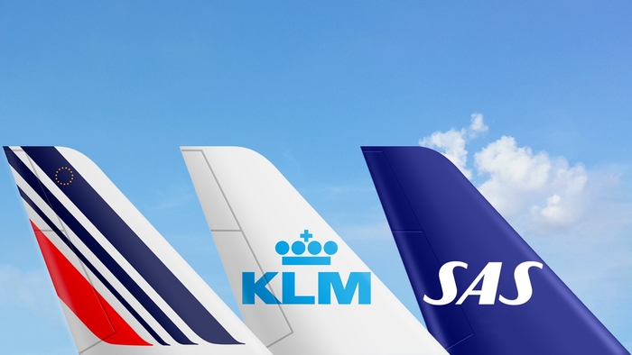 에어프랑스, KLM 네덜란드 항공, 스칸디나비아항공(SAS) 로고.