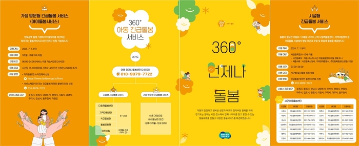 구리시 '360˚ 언제나 돌봄- 아동긴급돌봄 서비스' 포스터