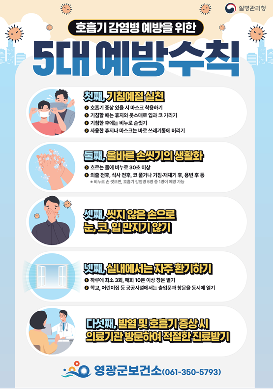 호흡기 감염병 예방 5대 수칙 제공=영광군