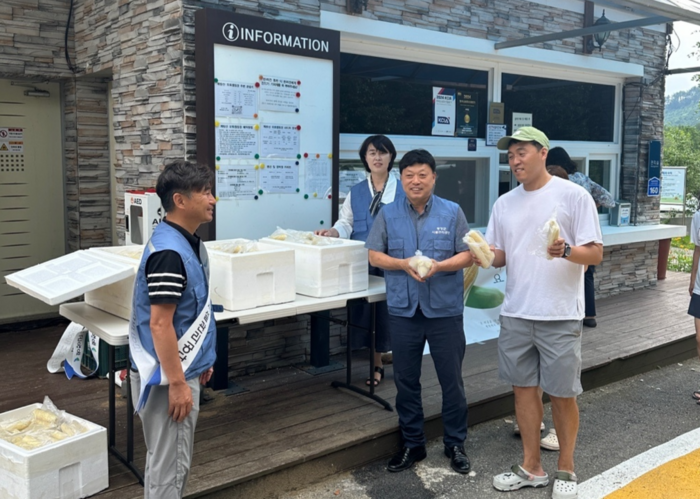 3대 관광시설 방문객에게 평창찰옥수수 나눔