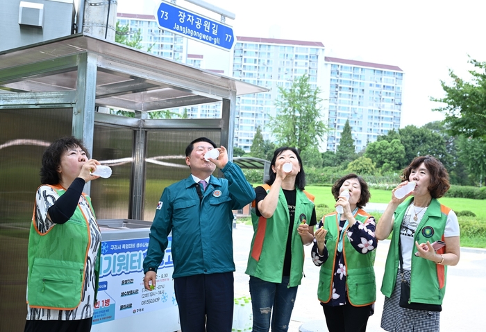 백경현 구리시장 2일 장자호수공원 내 힐링냉장고 운영실태 점검