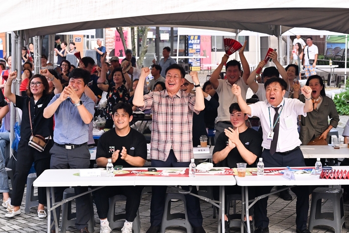 양평군 2일 파리올림픽 유도 김민종 거리응원전 전개