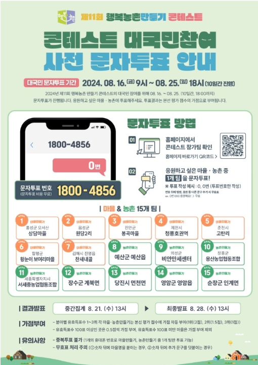 의성군 비안만세센터, '2024 행복농촌만들기 콘테스트' 본선 진출