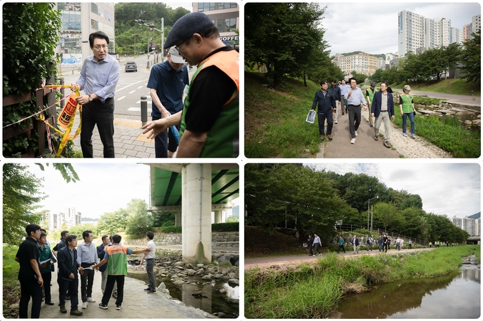 남양주시의회 27일 호평동 호만천 산책로 안전 현장점검