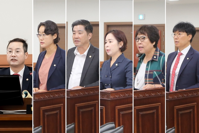 왼쪽부터 한근수-박은경-김동훈-정현미-이정애-원주영 남양주시의회 의원