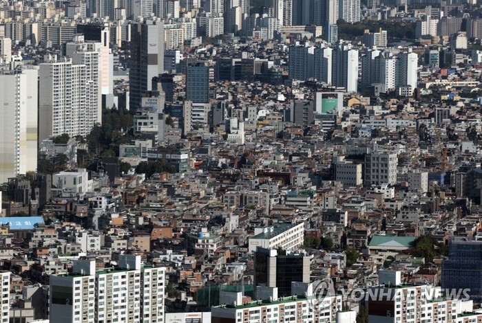 자료사진.  서울 시내의 주택 밀집지역 이미지.