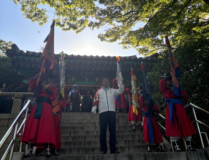 경남도, 전국체전·전국장애인체전 첫 성화 통영 제승당서 채화