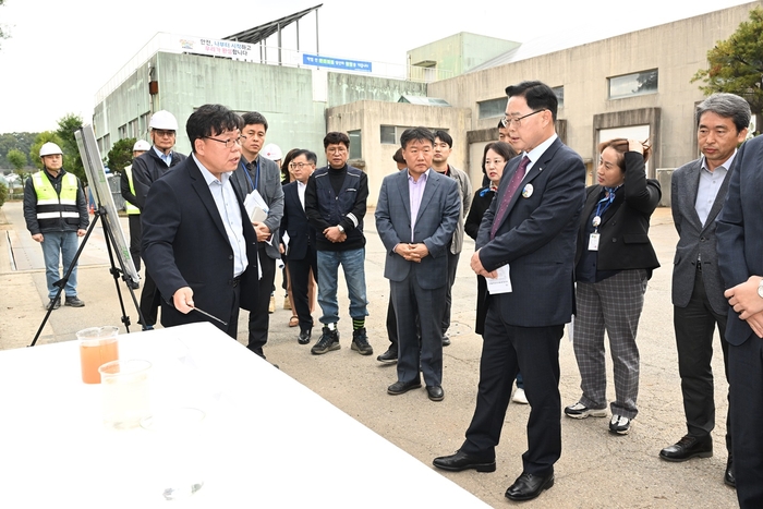 양주시 29일 신천공공하수처리장에서 '현장 간부회의' 개최