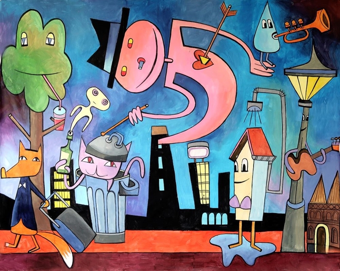 City of easy, 2024, acrylic on paper, 200 x 260 cm