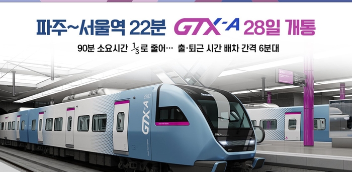 수도권광역급행철도(GTX)-A노선 28일 개통 포스터