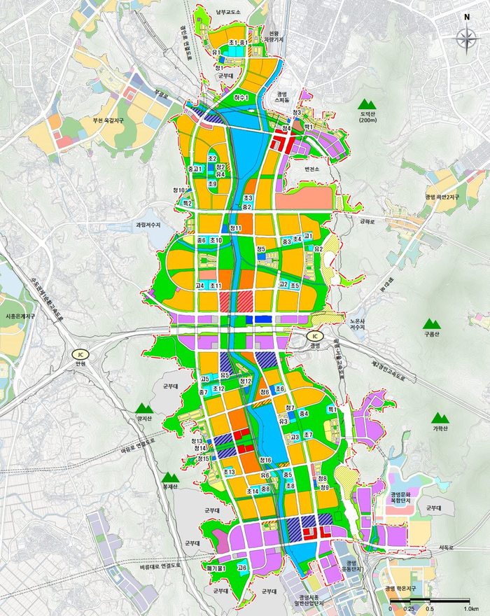 '광명시흥 공공주택지구' 토지 이용 계획도.