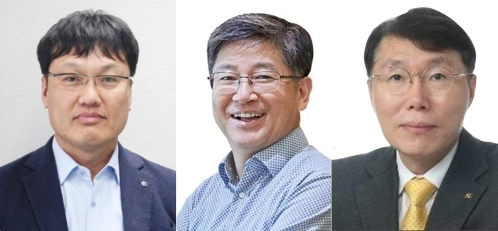 (왼쪽부터) 박창훈 신한카드 사장, 김이태 삼성카드 사장, 김재관 KB국민카드 사장.