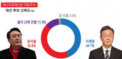 [에너지경제 여론조사] 유권자 25% "지지후보 바꿀 수도"...이재명·윤석열 대선 표심 