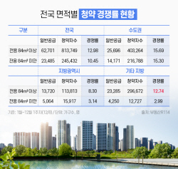 지방 중·대형 아파트, 소형 대비 청약경쟁률 4.3배 웃돌아