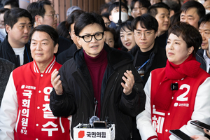 한동훈, 이재명 살던 마을 방문해 “이 대표, 성남 명예 실추시켜…명예 회복할 것”