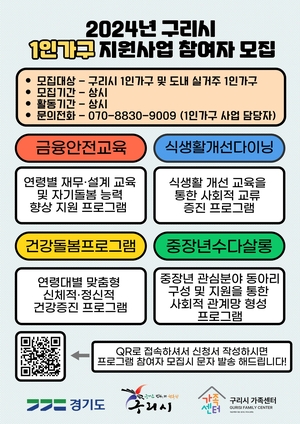 구리시, 1인가구 지원사업 ‘풍성’…지역연대 강화