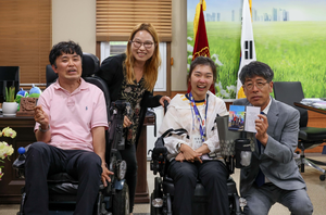 유승영 평택시의회의장, 경기도뇌병변장애인인권협회 평택지회와 만남 가져