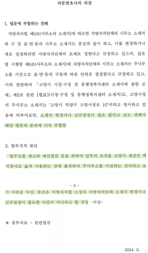 고양시 “별관부서 백석업무빌딩 재배치, 법적문제 없다”