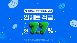 신한은행, 최고 연 7.7% 금리...‘언제든 적금’ 출시