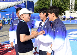 정의선 ‘양궁 사랑’ 파리서 남·여 대표팀 응원 ‘총력’