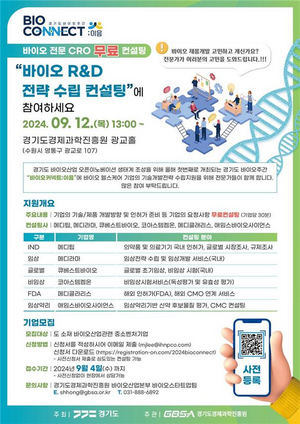 경과원, ‘바이오 R&D 전략 수립 컨설팅’ 참가 기업 모집