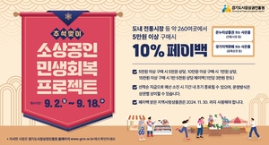 구리시, 추석맞이 ‘10% 페이백’ 실시…소비심리 개선